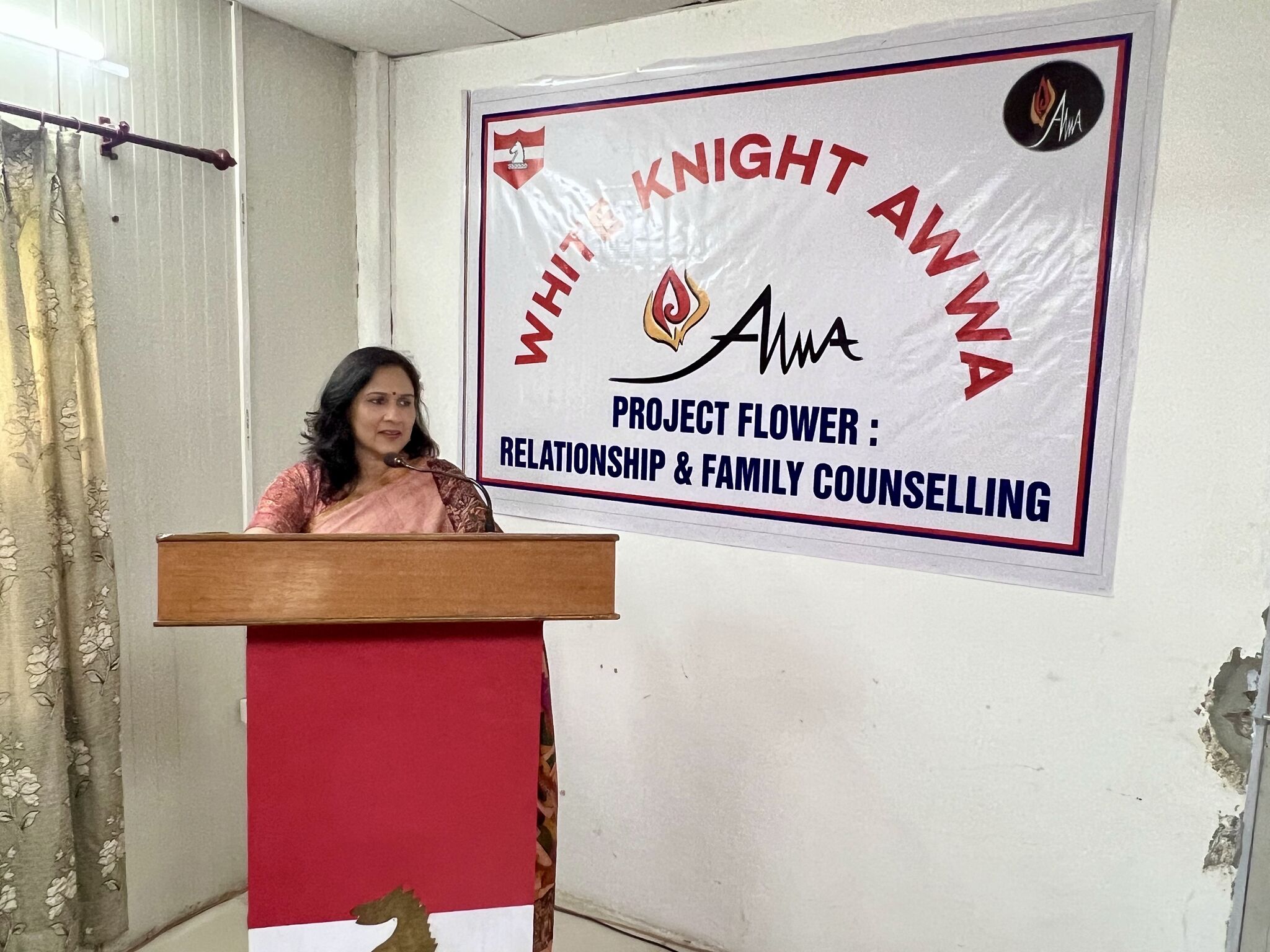 Welcoming therapy room with natural light